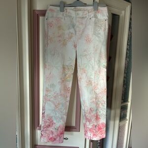 Etcetera White with Pink Floral Design pants